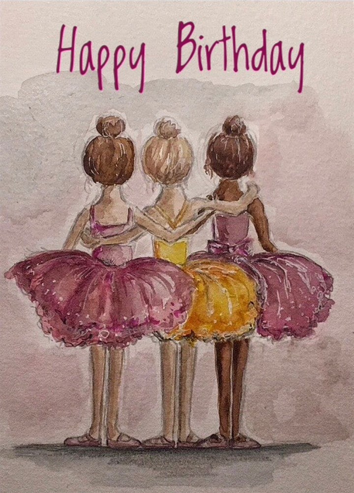 Birthday Ballet Girls Card