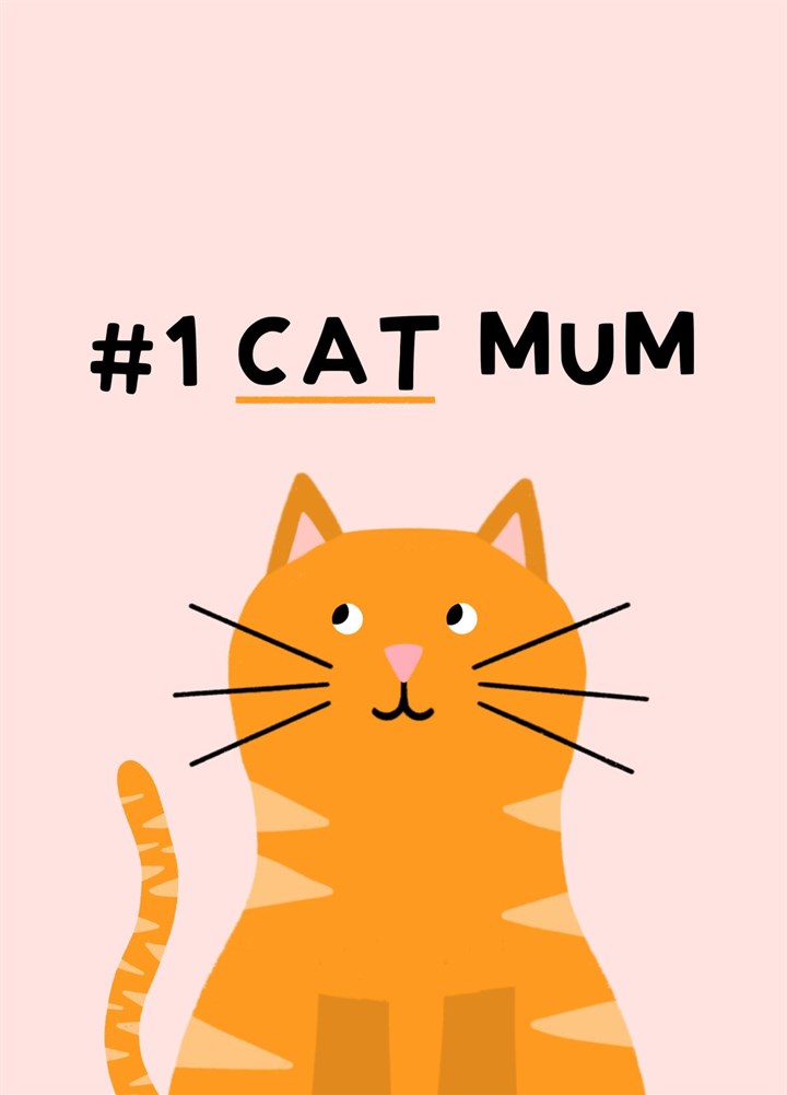Number 1 Cat Mum, Cute Cat Mum Card