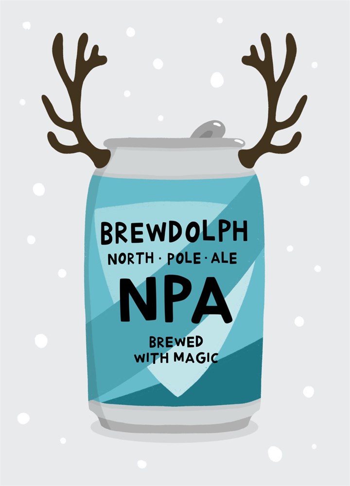 Brewdolph- Funny Beer IPA Christmas Card
