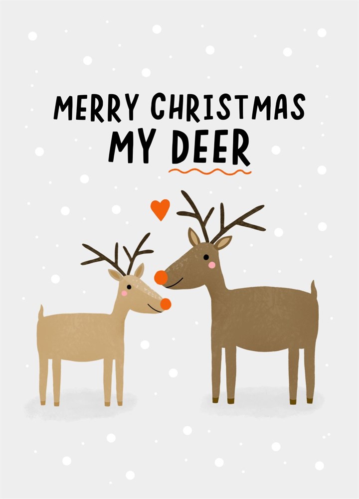 Merry Christmas My Deer Cute Christmas Card For Partner