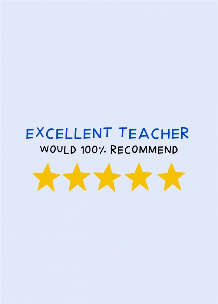 5 Star Teacher Review Card