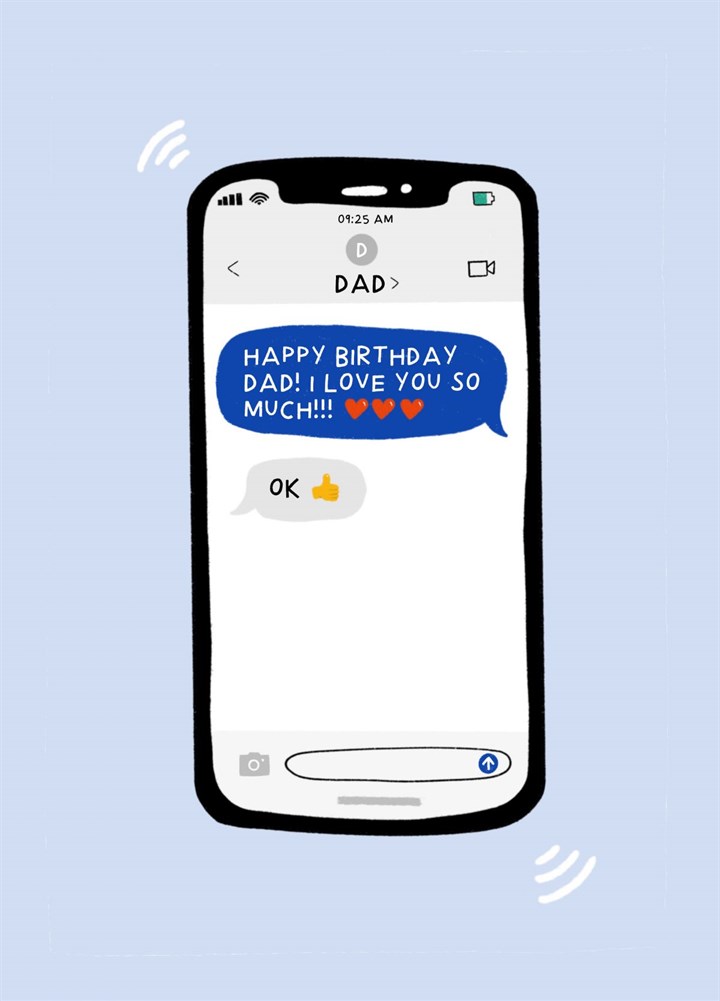 Classic Dad Thumbs Up Text Birthday Card