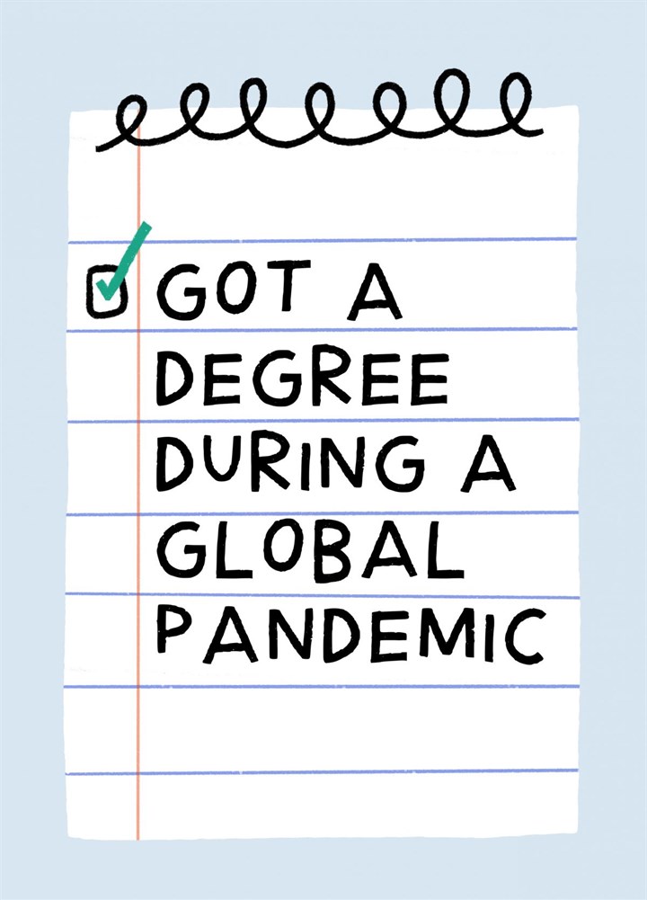 Global Pandemic Graduation Card