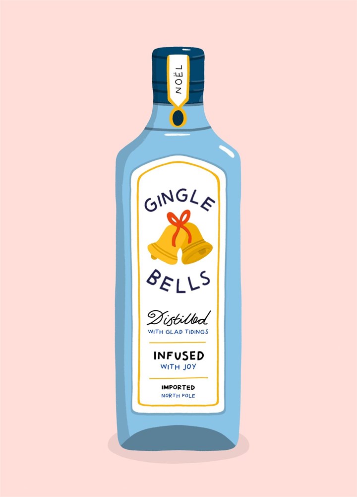 Gingle Bells, Funny Gin Christmas Card