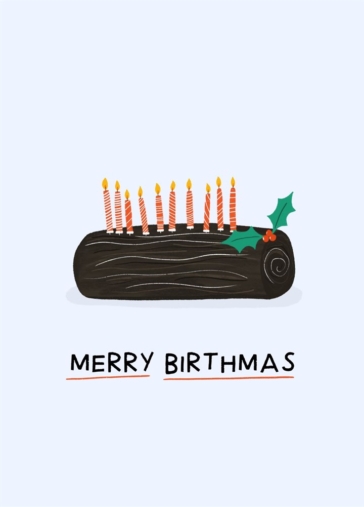 Merry Birthmas, December Birthday Card