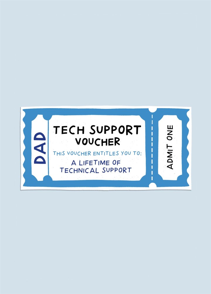 Funny Dad Tech Support Voucher Card