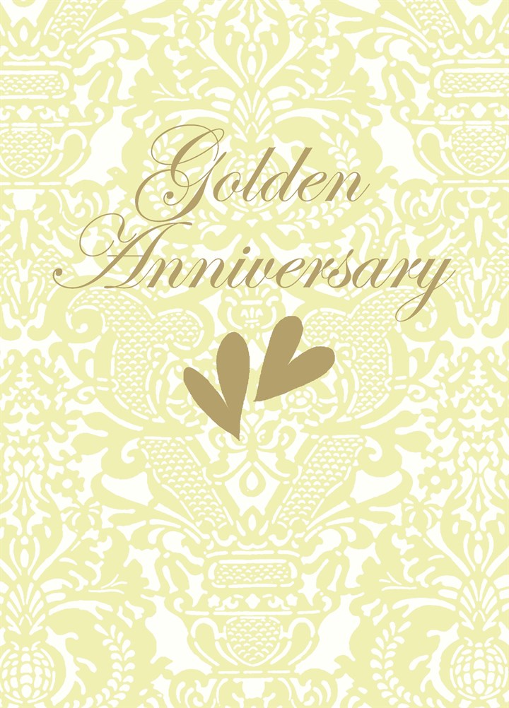 Golden Anniversary Hearts Card