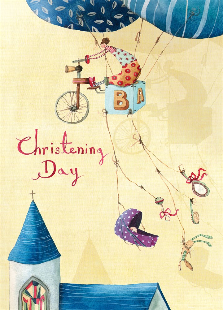 Christening Day Baby Illustration Card