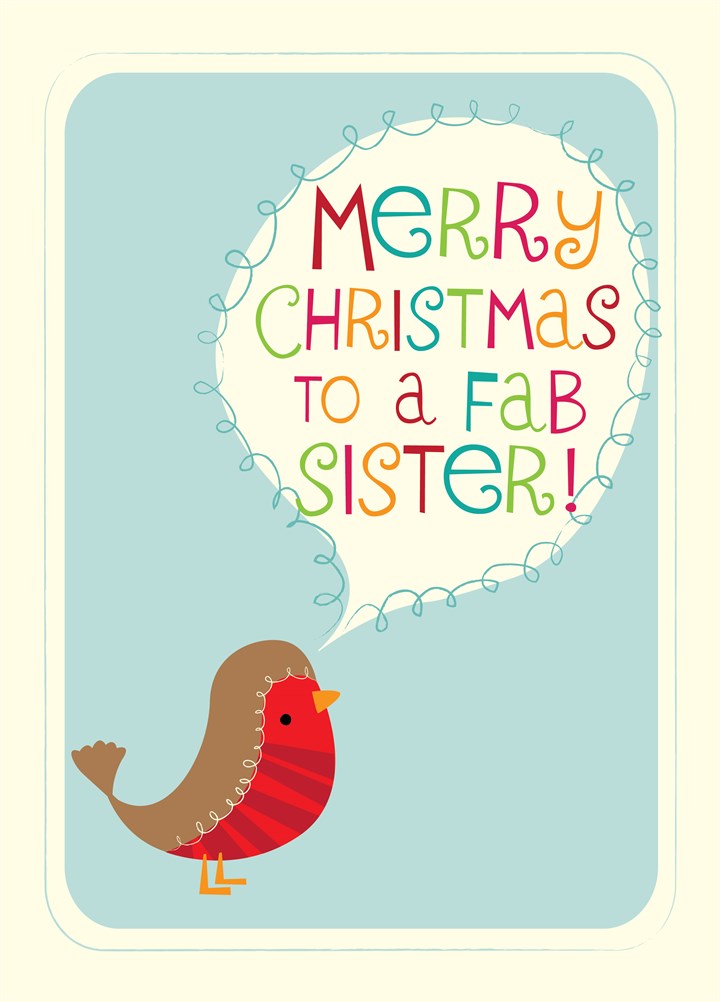 Fab Sister Merry Christmas Card