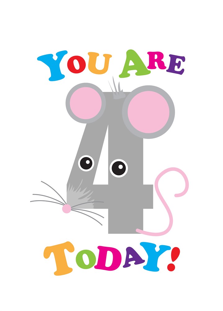 4th Birthday Mouse Card