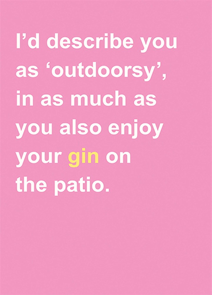 Gin On The Patio Card