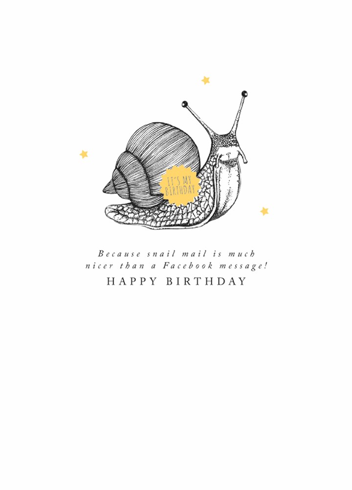 Snail Mail Birthday Message Card