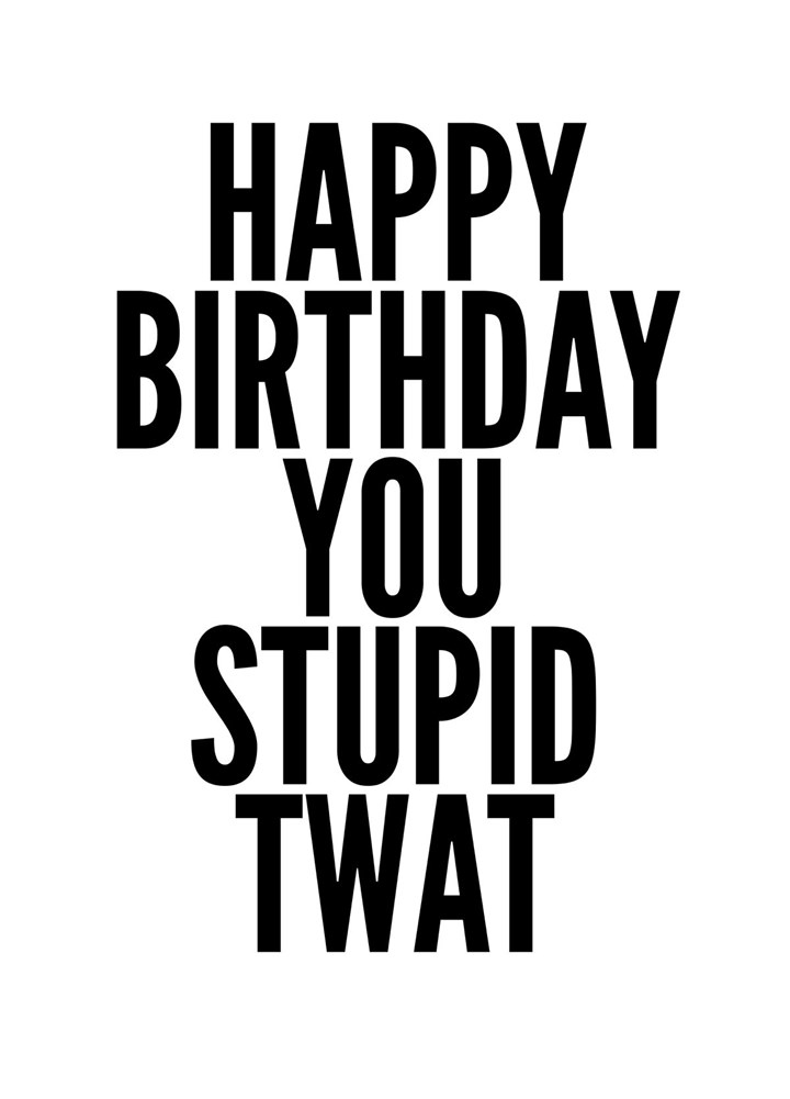 Happy Birthday You Stupid Twat Card