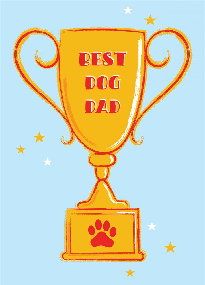 Best Dog Dad Trophy Card