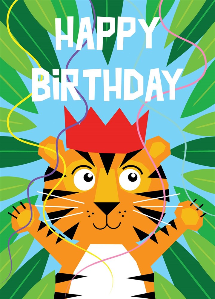 Jungle Tiger Happy Birthday Card
