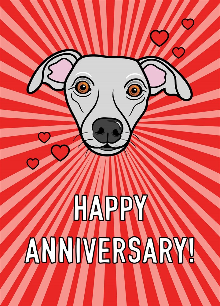 Whippet Dog Anniversary Greeting Card