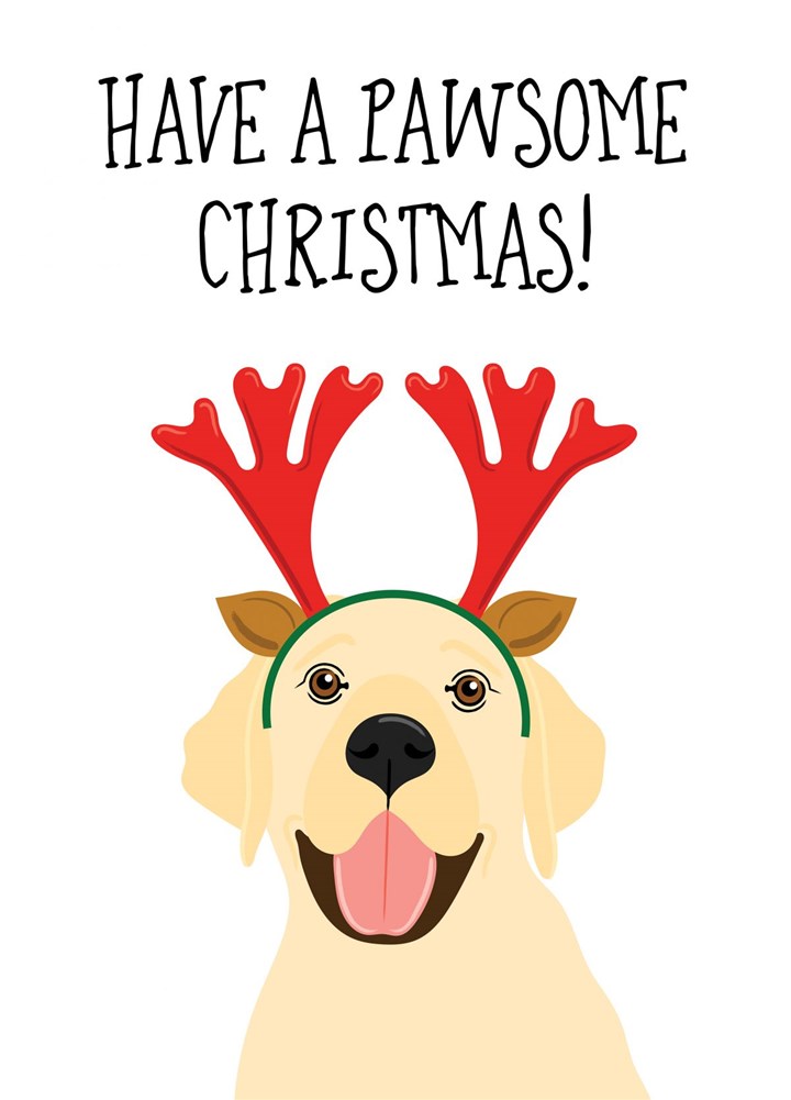 Pawsome Christmas Labrador Card