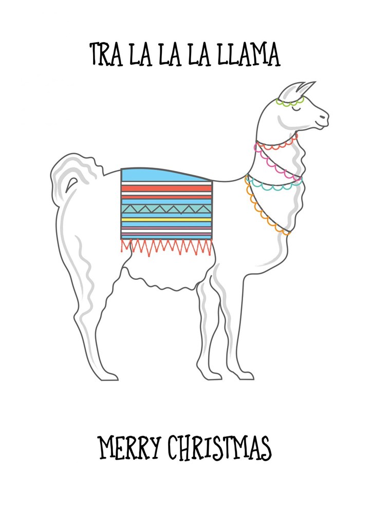Llama Christmas Greeting Card