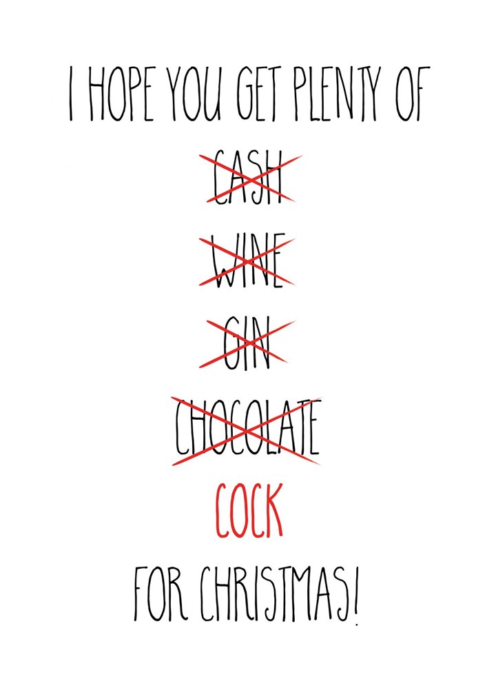 Cock For Christmas Card