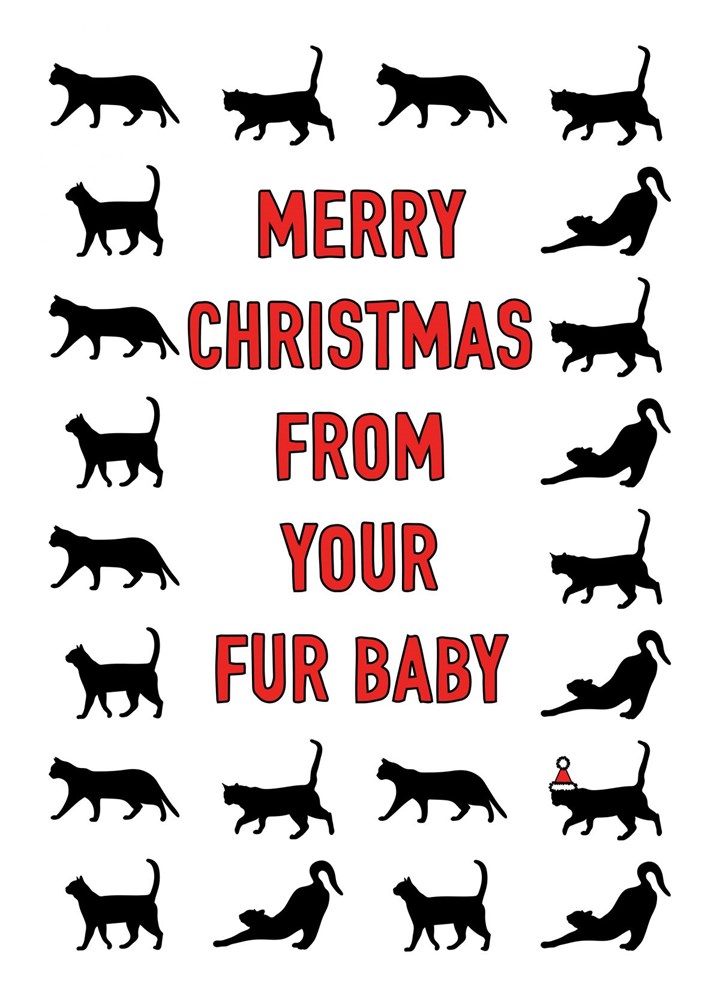 Cat Fur Baby Christmas Card