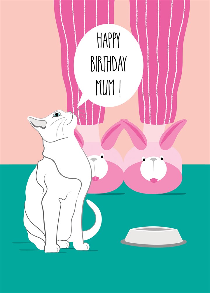 Cat Mum Birthday Greeting Card