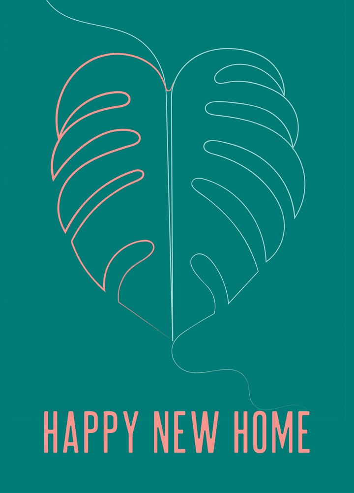 Happy New Home Leaf Drawing Card
