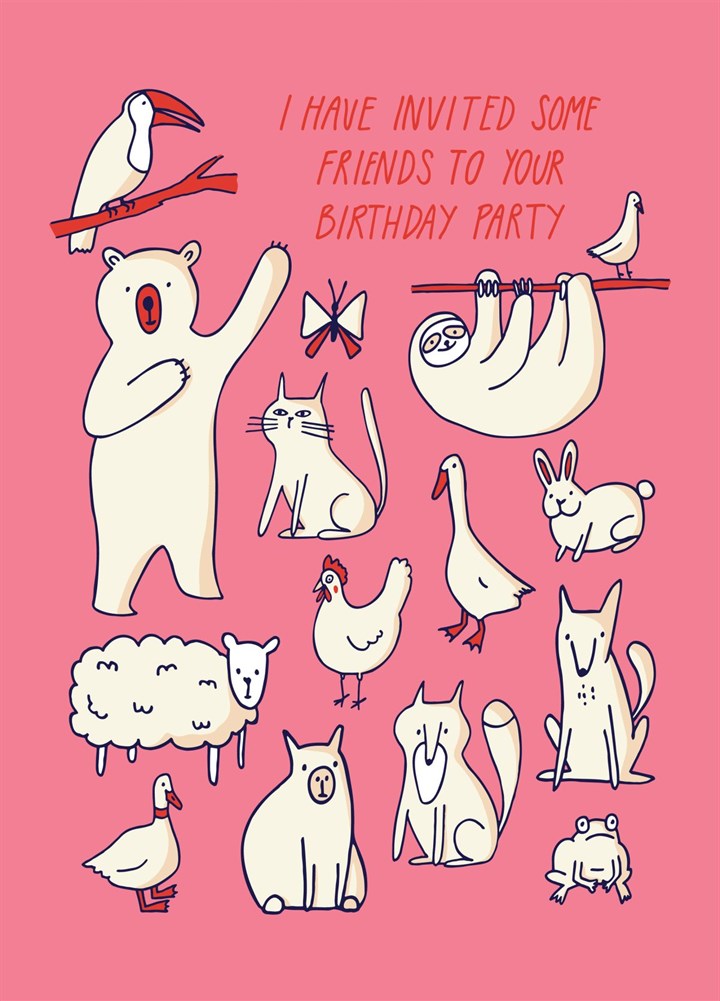 Animal Birthday Party Card