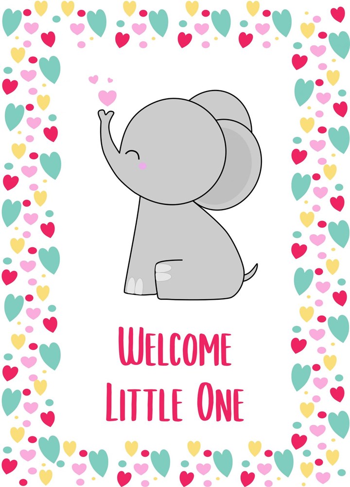 Welcome Little One - Elephant Card