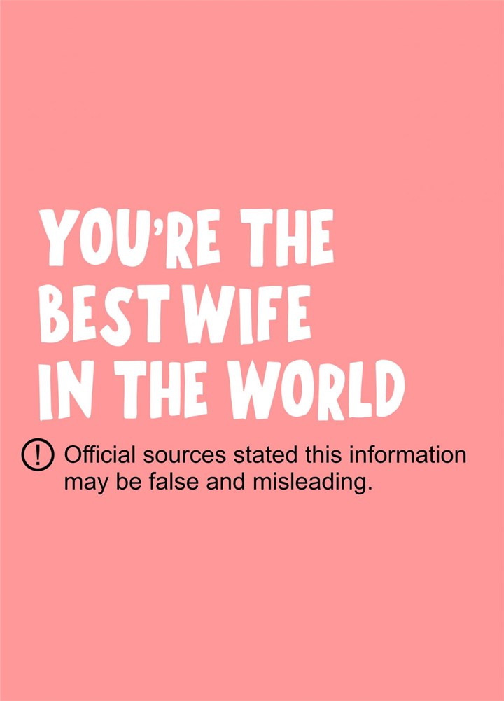You're The Best Wife In The World Card