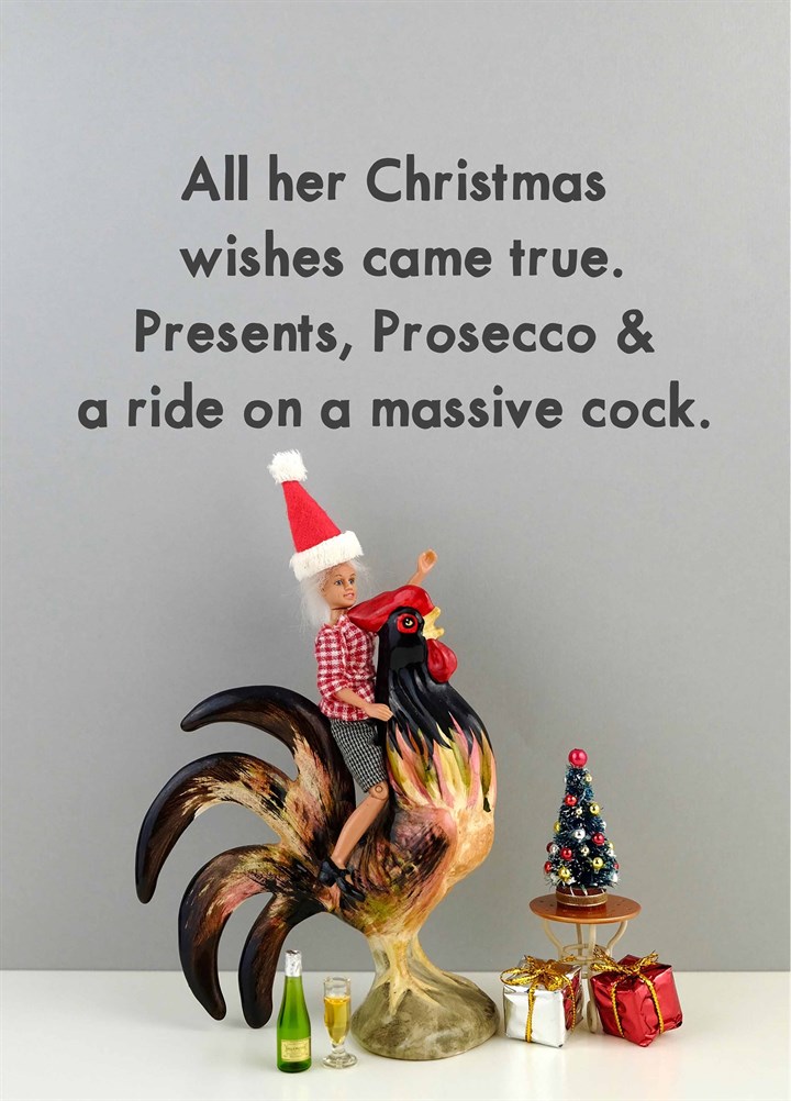 Presents Prosecco And Cock Card