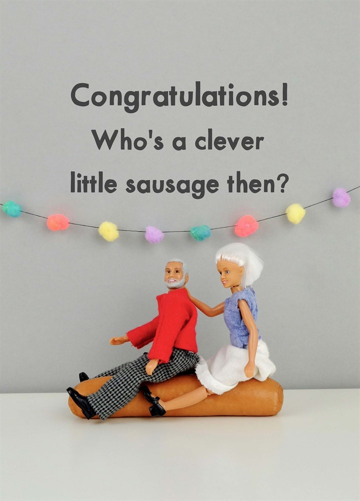 Who's A Clever Little Sausage Card