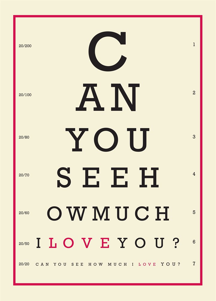 Seeh Eye Chart Card
