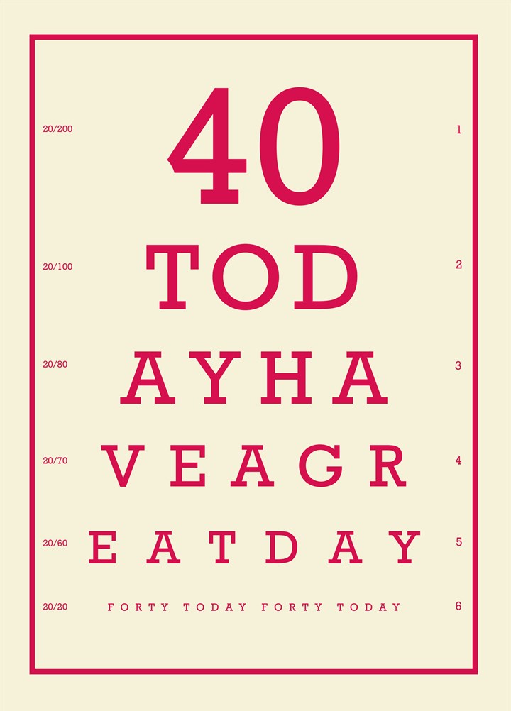 40 Today Have A Great Day Card