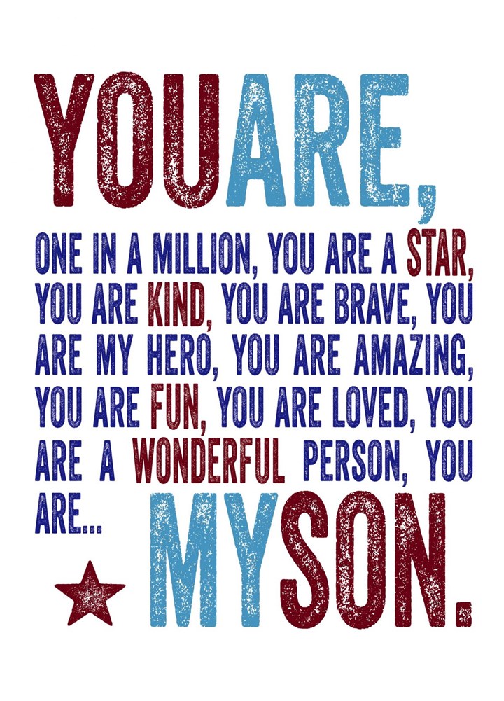 You Are My Son Card