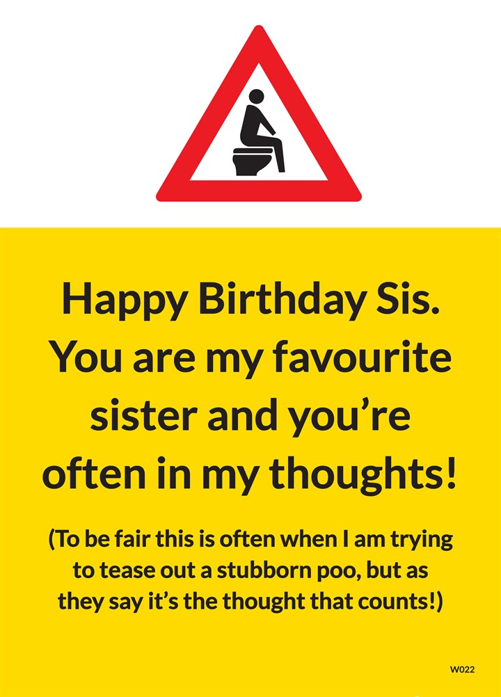 Favourite Sister Poo Card