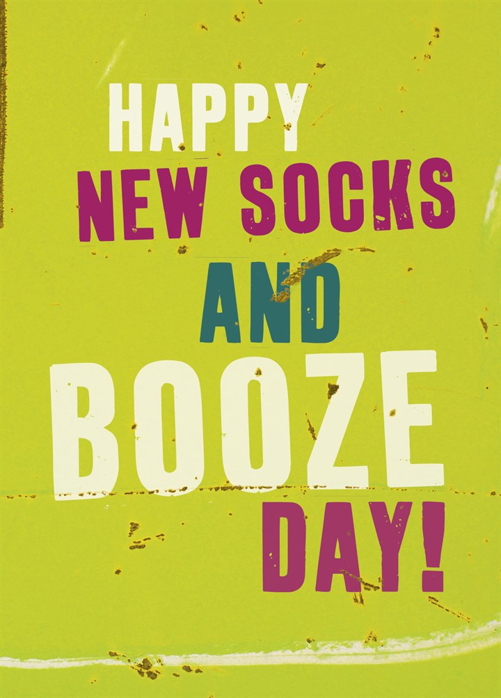 New Socks And Booze Card