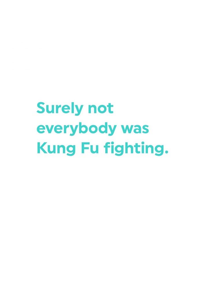 Kung Fu Fighting Card