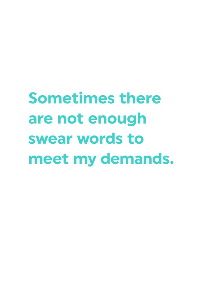 Not Enough Swear Words Card