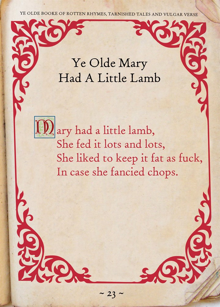 Ye Olde Mary Had A Little Lamb Card