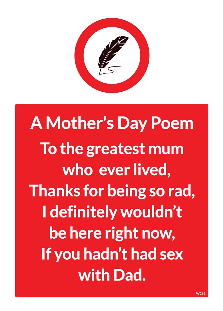 A Mother's Day Poem Card