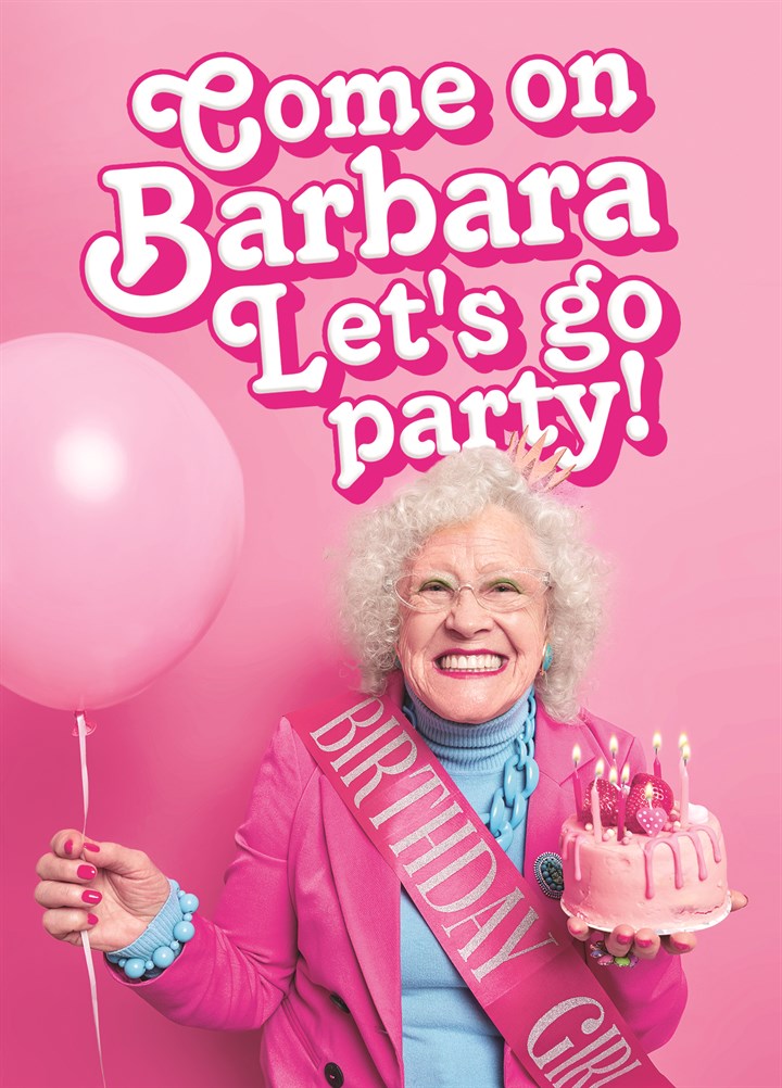 Come On Barbara Leet's Go Party Card