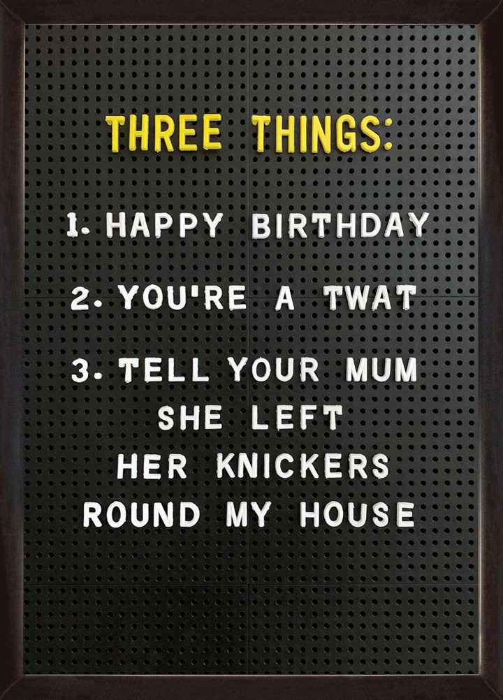 Three Things Card