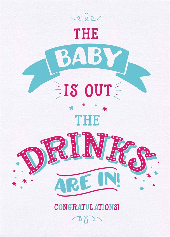 Baby Out Drinks In Card