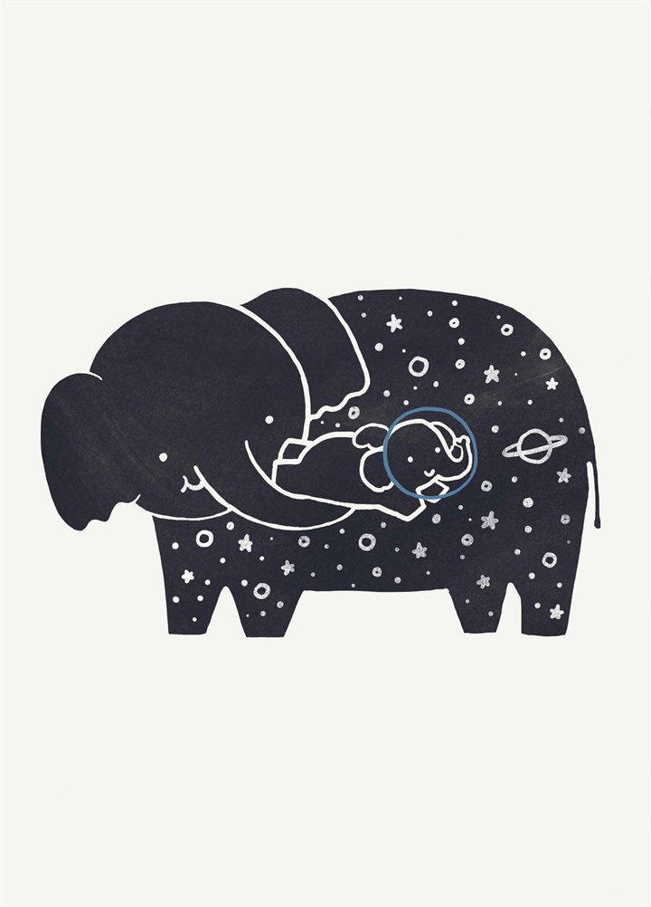 Cosmic Baby Elephant Card