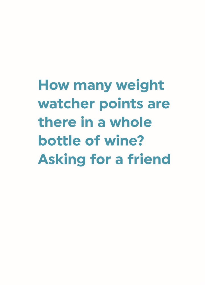 Points In A Bottle Of Wine Card