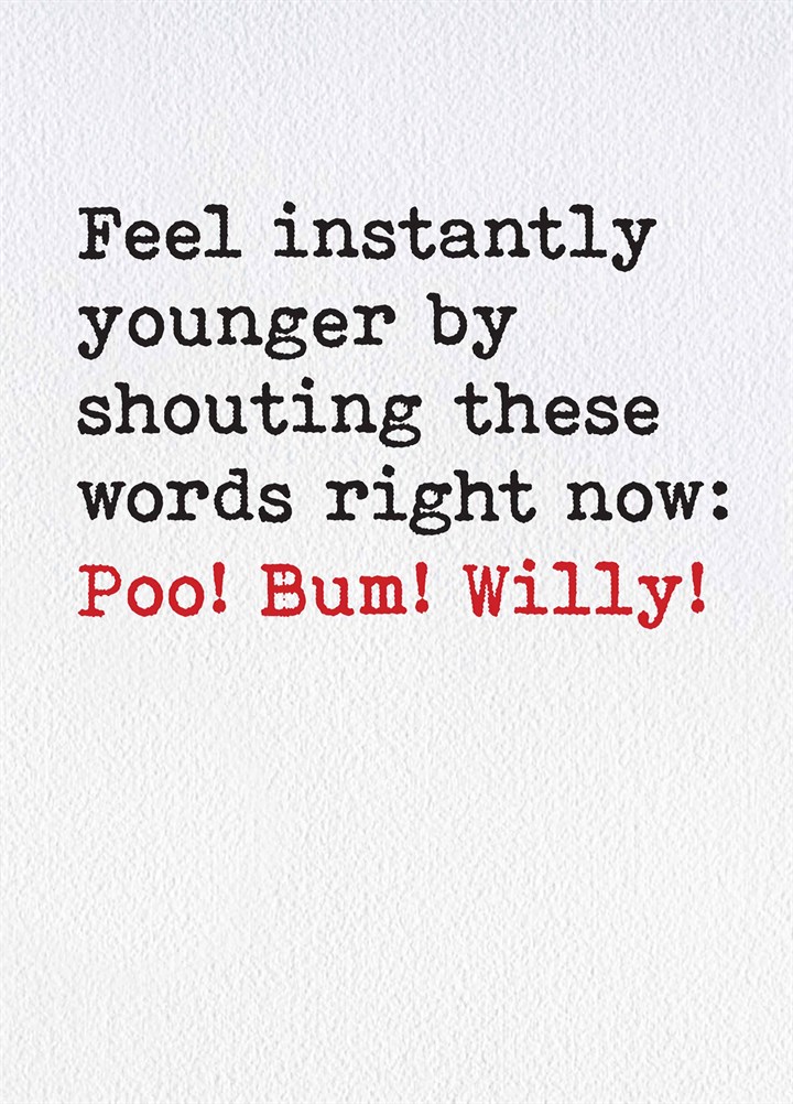 Poo Bum Willy Card