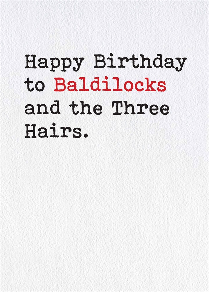 Baldilocks And The Three Hairs Card