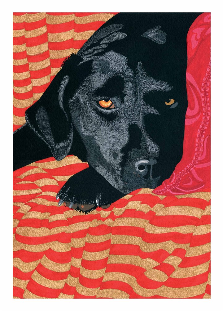Black Labrador Card