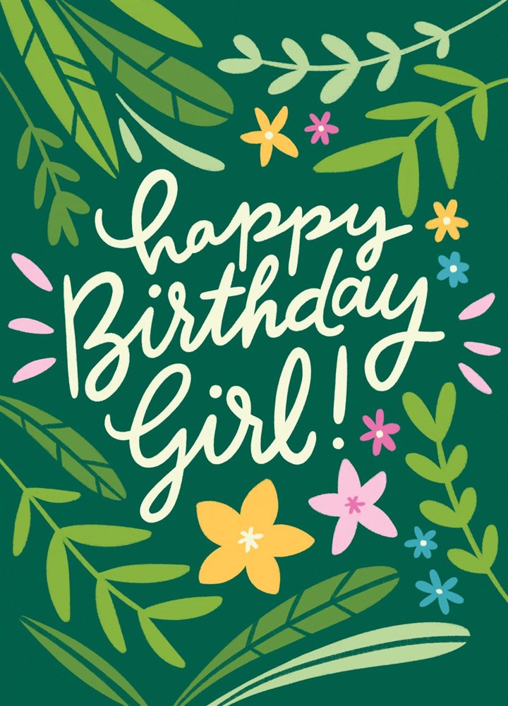 Happy Birthday Girl (tropical) Card
