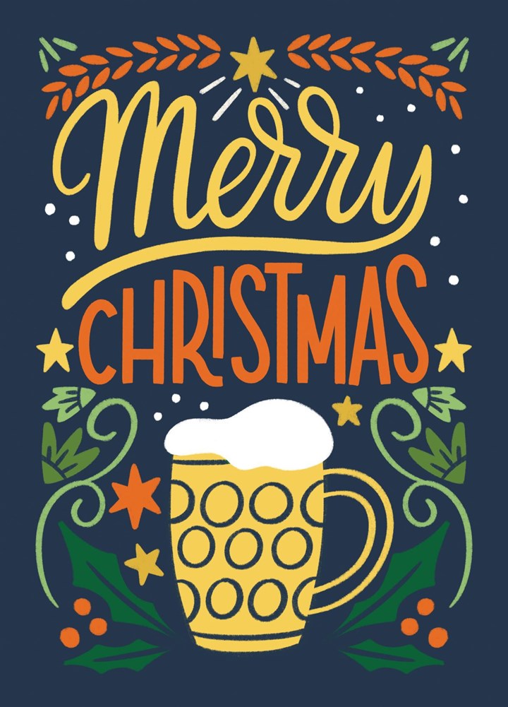 Merry Christmas With A Beer Card